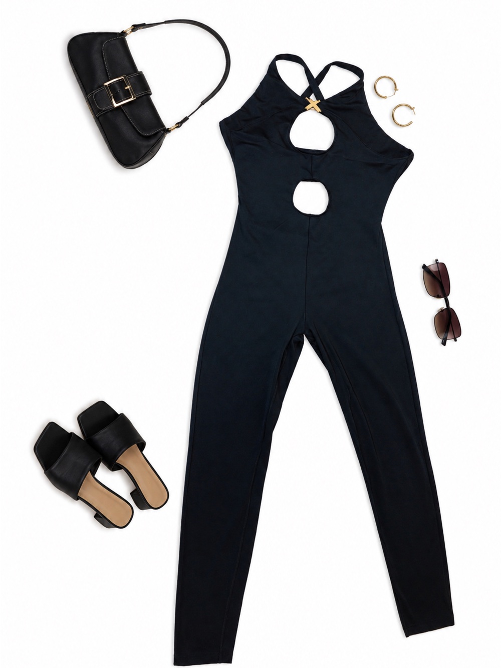 Savage X Fenty Black Cutout Jumpsuit Large